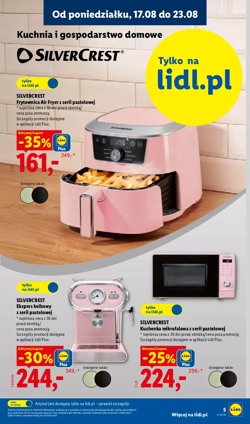 Gazetka promocyjna Lidl - Gazetka ważna od 17.08. do 22.08. - ważna 17.08 do 22.08.2026 - strona 5 - produkty: Fa, Kuchenka mikrofalowa, Kuchnia, Ser, Silvercrest