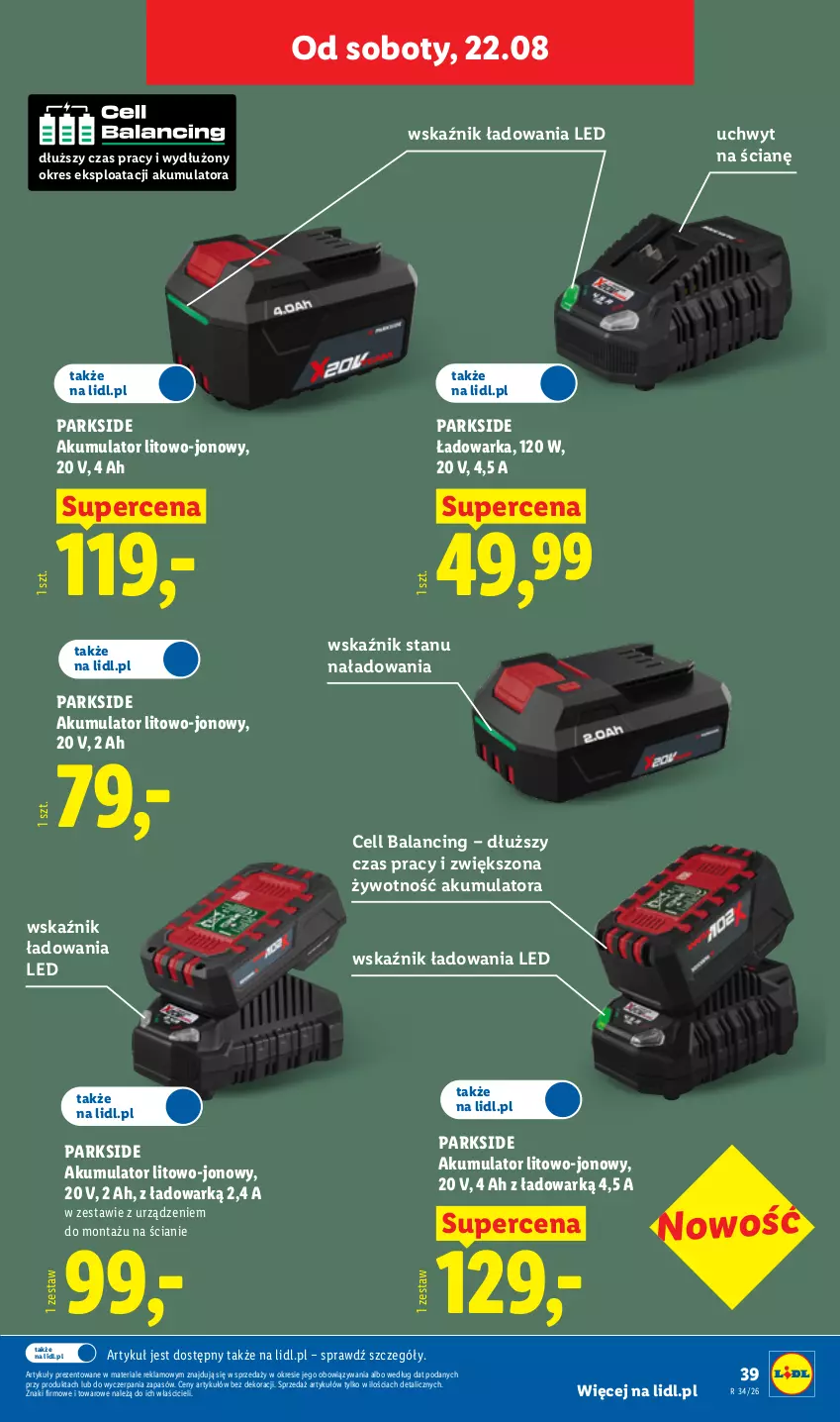 Gazetka promocyjna Lidl - Gazetka ważna od 17.08. do 22.08. - ważna 17.08 do 22.08.2026 - strona 51 - produkty: Akumulator, Parkside, Warka