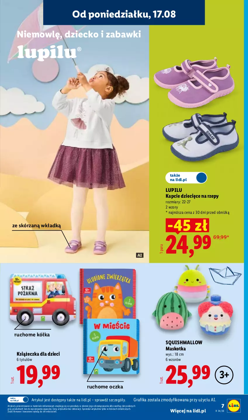 Gazetka promocyjna Lidl - Gazetka ważna od 17.08. do 22.08. - ważna 17.08 do 22.08.2026 - strona 7 - produkty: Dzieci, Gra, Grafika, Kapcie