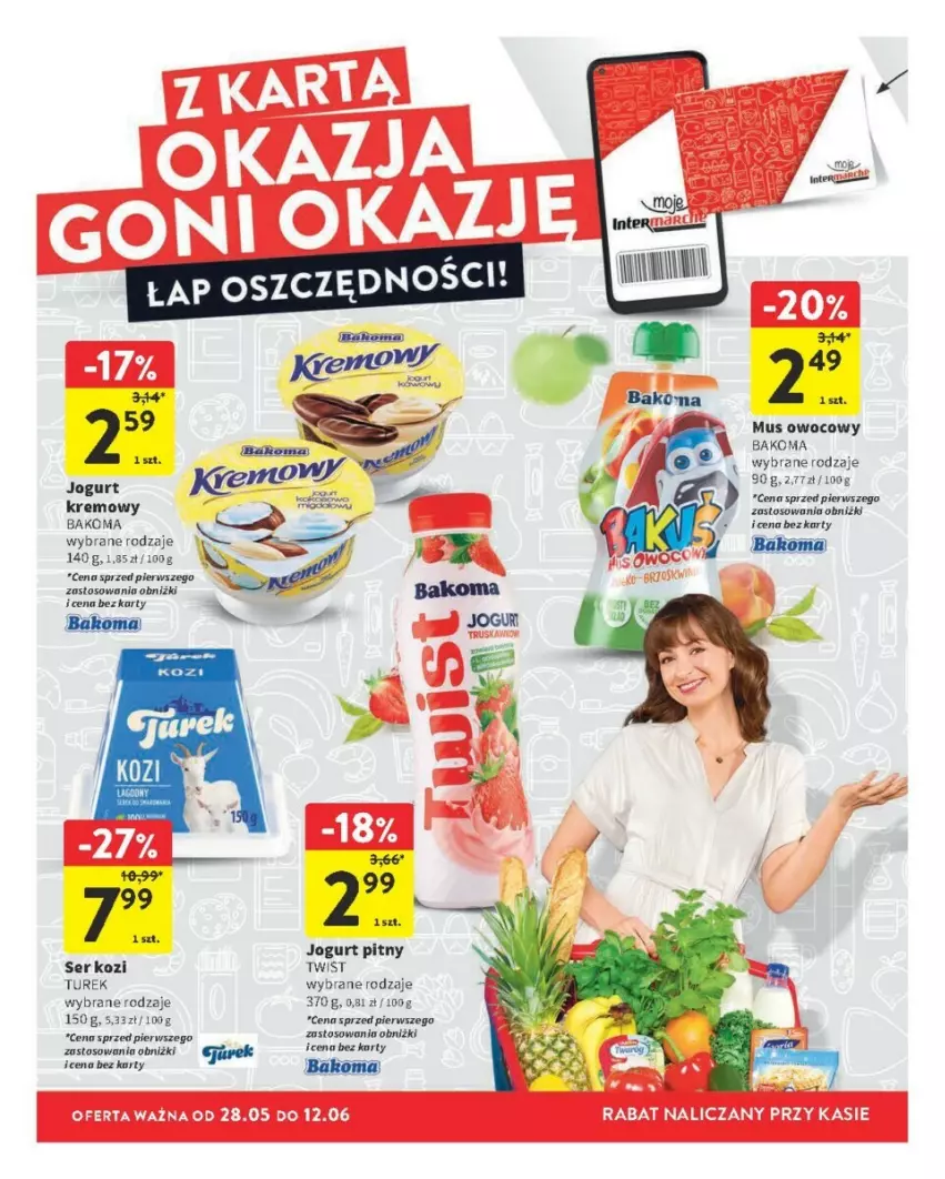 Gazetka promocyjna Intermarche - ważna 28.05 do 12.06.2024 - strona 11 - produkty: Bakoma, Jogurt, Jogurt pitny, Mus, Ser, Ser kozi