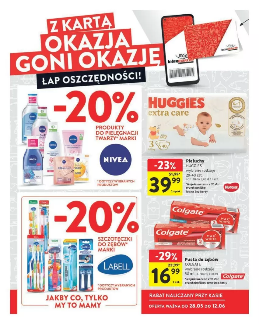 Gazetka promocyjna Intermarche - ważna 28.05 do 12.06.2024 - strona 6 - produkty: Colgate, Huggies, LG, Pasta do zębów, Pieluchy