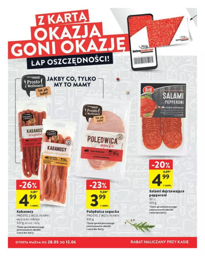 Gazetka promocyjna Intermarche - ważna 28.05 do 12.06.2024 - strona 9 - produkty: Bell, Kabanos, Polędwica, Salami