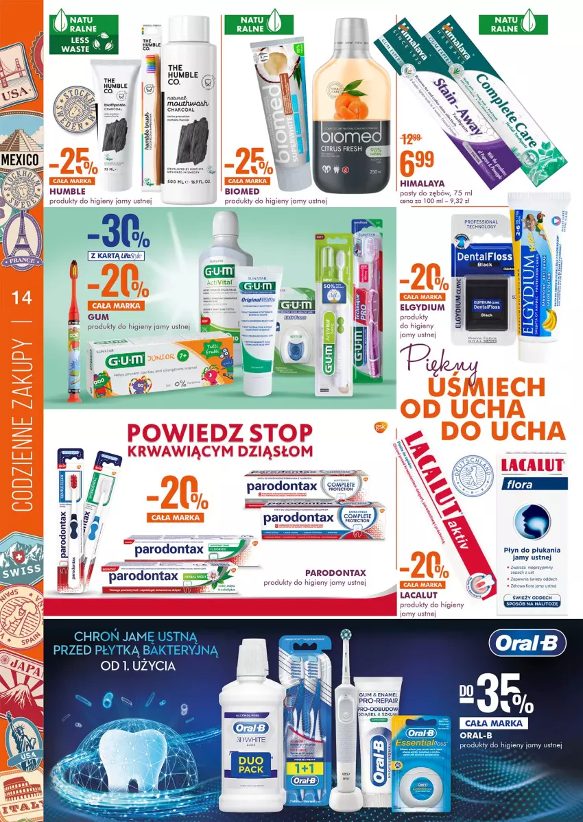 Gazetka promocyjna Super Pharm - Gazetka - ważna 30.09 do 13.10.2021 - strona 14 - produkty: Clin, Elgydium, Fa, Flora, Gin, Himalaya, Lacalut, Lack, LG, Parodontax, Płyn do płukania, Płyn do płukania jamy ustnej, Por, Tusz