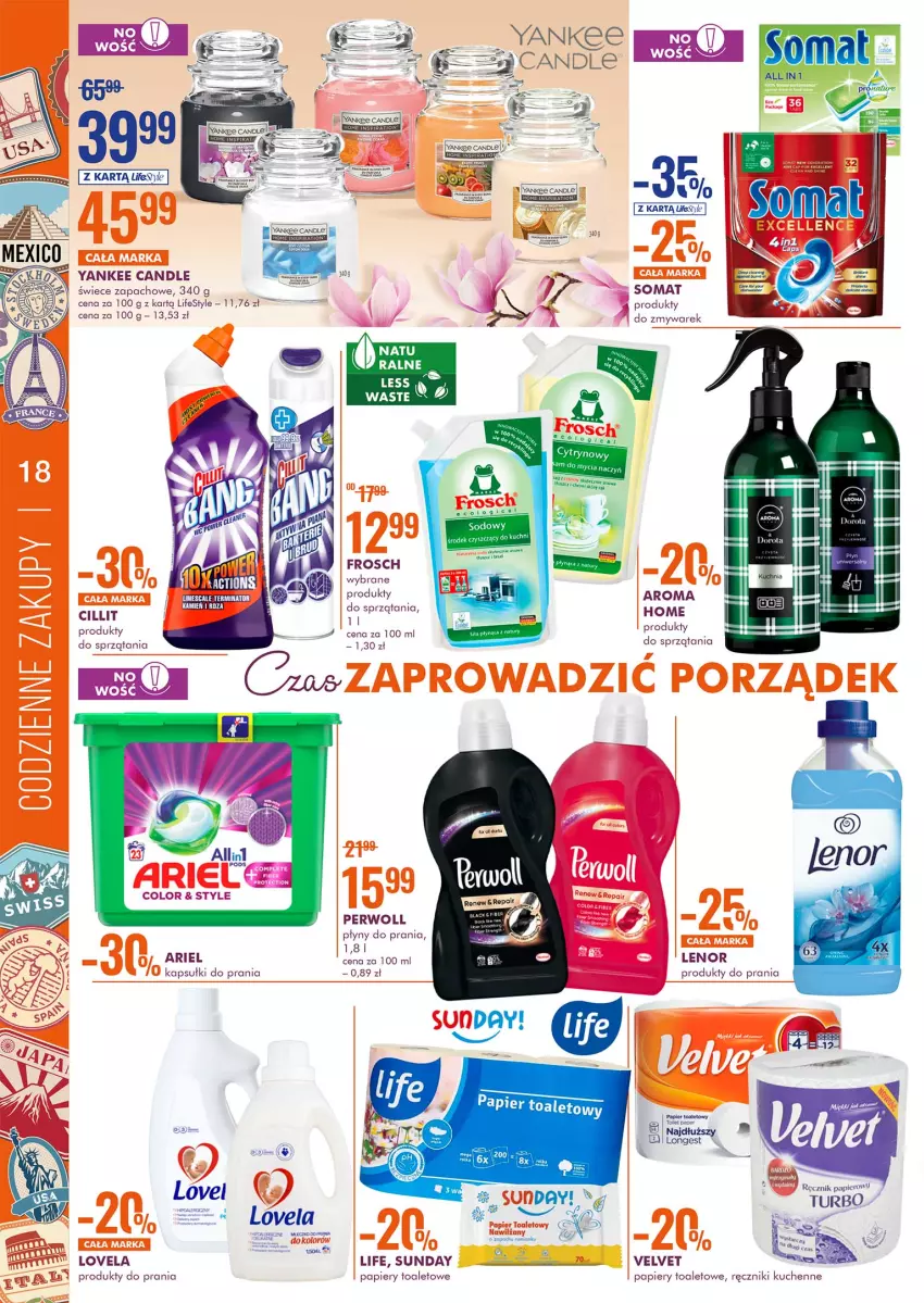 Gazetka promocyjna Super Pharm - Gazetka - ważna 30.09 do 13.10.2021 - strona 18 - produkty: Ariel, Fa, Frosch, Kapsułki do prania, Lenor, Lovela, Mleczko, Papier, Perwoll, Ręcznik, Somat, Velvet