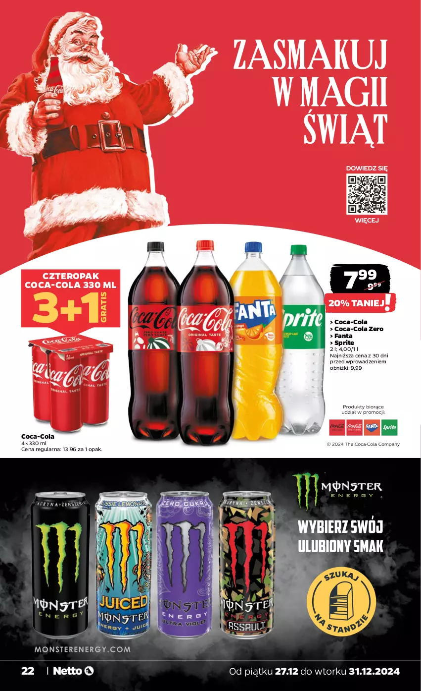 Gazetka promocyjna Netto - Od Piątku Przemysłowa - ważna 27.12 do 31.12.2024 - strona 22 - produkty: Coca-Cola, Fa, Fanta, Gra, Sprite