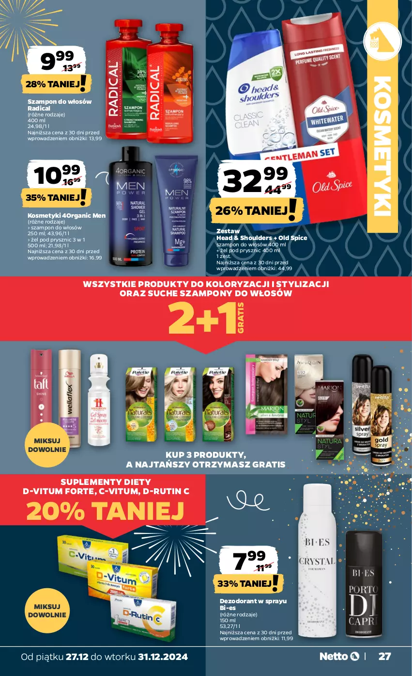 Gazetka promocyjna Netto - Od Piątku Przemysłowa - ważna 27.12 do 31.12.2024 - strona 27 - produkty: D-Vitum, Dezodorant, Gra, Old Spice, Szampon