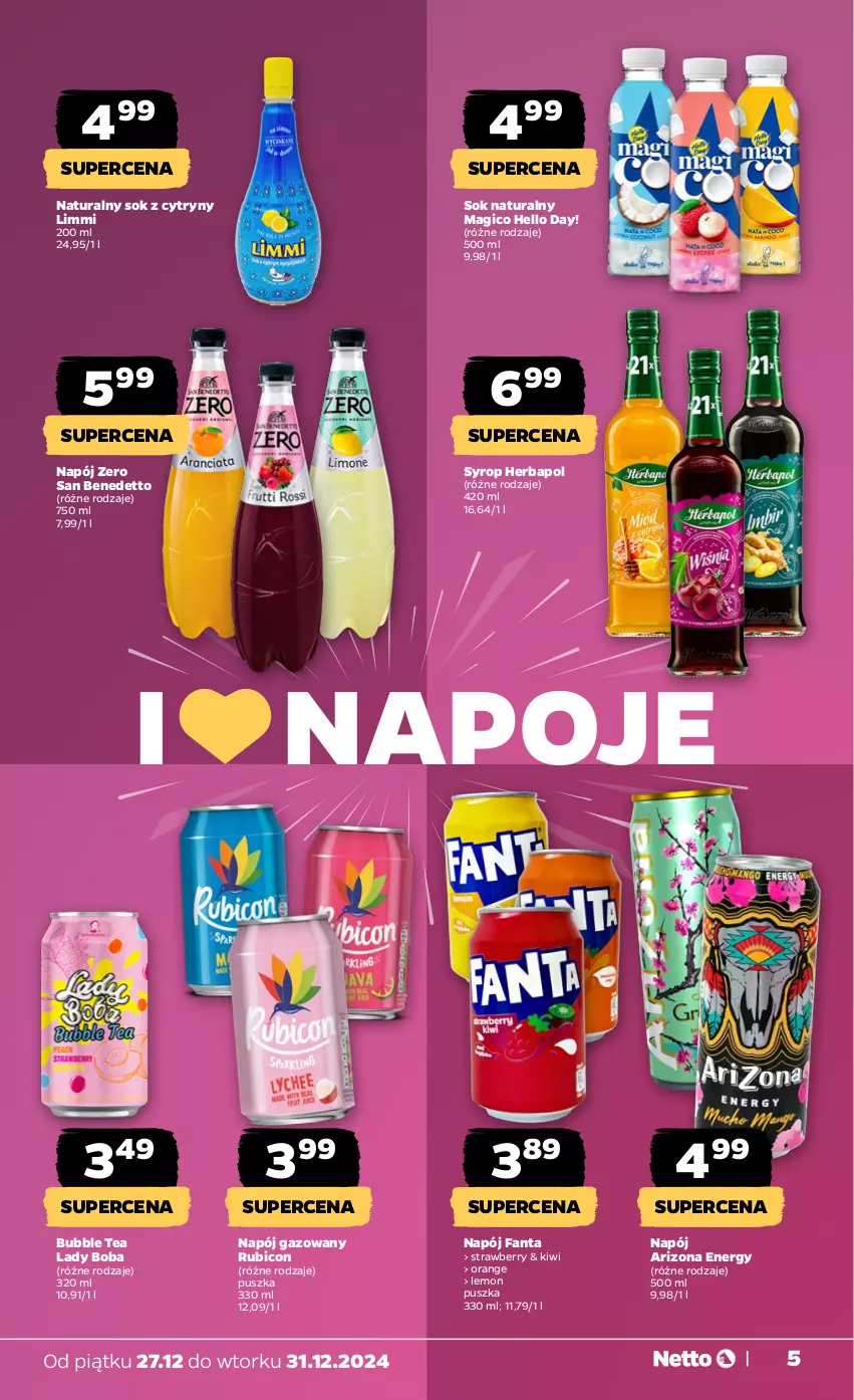 Gazetka promocyjna Netto - Od Piątku Przemysłowa - ważna 27.12 do 31.12.2024 - strona 5 - produkty: BIC, Cytryny, Fa, Fanta, Herbapol, Kiwi, Napój, Napój gazowany, Napoje, Sok, Syrop