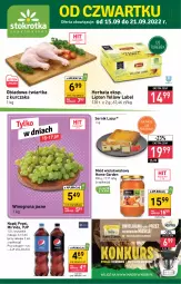 Gazetka promocyjna Stokrotka - Katalog Urodzinowy - Gazetka - ważna od 28.09 do 28.09.2022 - strona 1 - produkty: Kurczak, Ser, 7up, Rama, Mirinda, Pepsi, Winogrona, Lipton, Miód, Wino, Herbata, Lazur, Napój