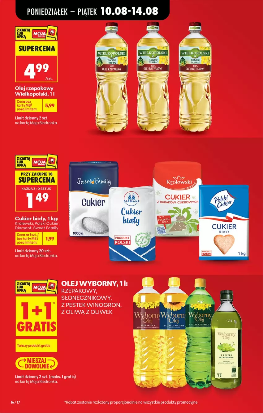 Gazetka promocyjna Biedronka - Od Poniedziałku - ważna 10.08 do 11.08.2026 - strona 18 - produkty: Cukier, Diamant, Fa, Gra, Królewski, Olej, Olej rzepakowy, Por, Stek, Wino
