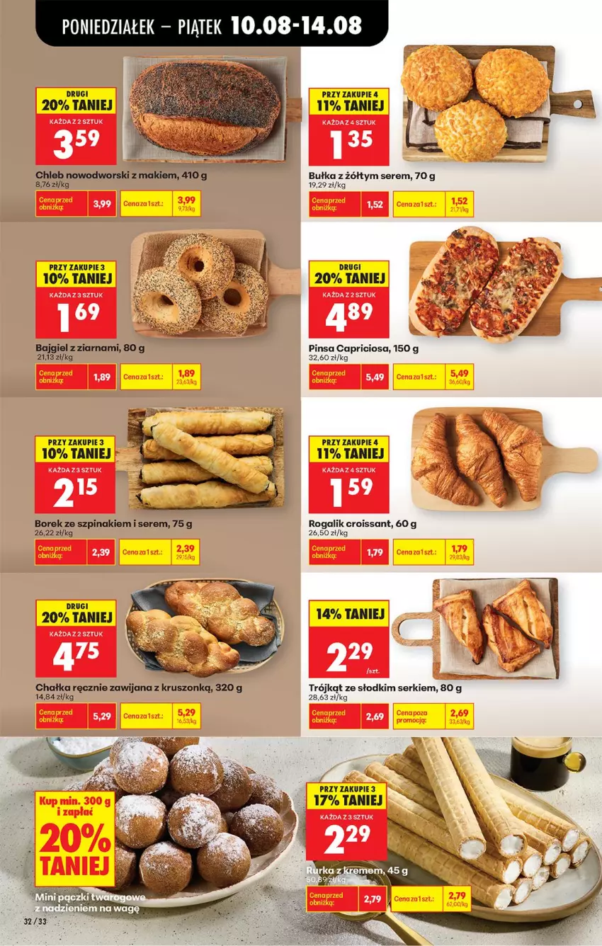 Gazetka promocyjna Biedronka - Od Poniedziałku - ważna 10.08 do 11.08.2026 - strona 40 - produkty: Bułka, Chleb, Croissant, Rogal, Ser, Szpinak