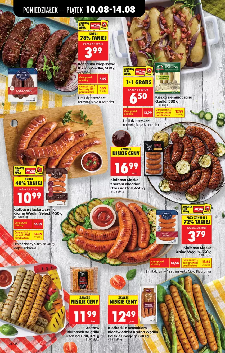 Gazetka promocyjna Biedronka - Od Poniedziałku - ważna 10.08 do 11.08.2026 - strona 48 - produkty: Cheddar, Grill, Inka, Kiełbasa, Kiełbasa śląska, LG, Por, Ser