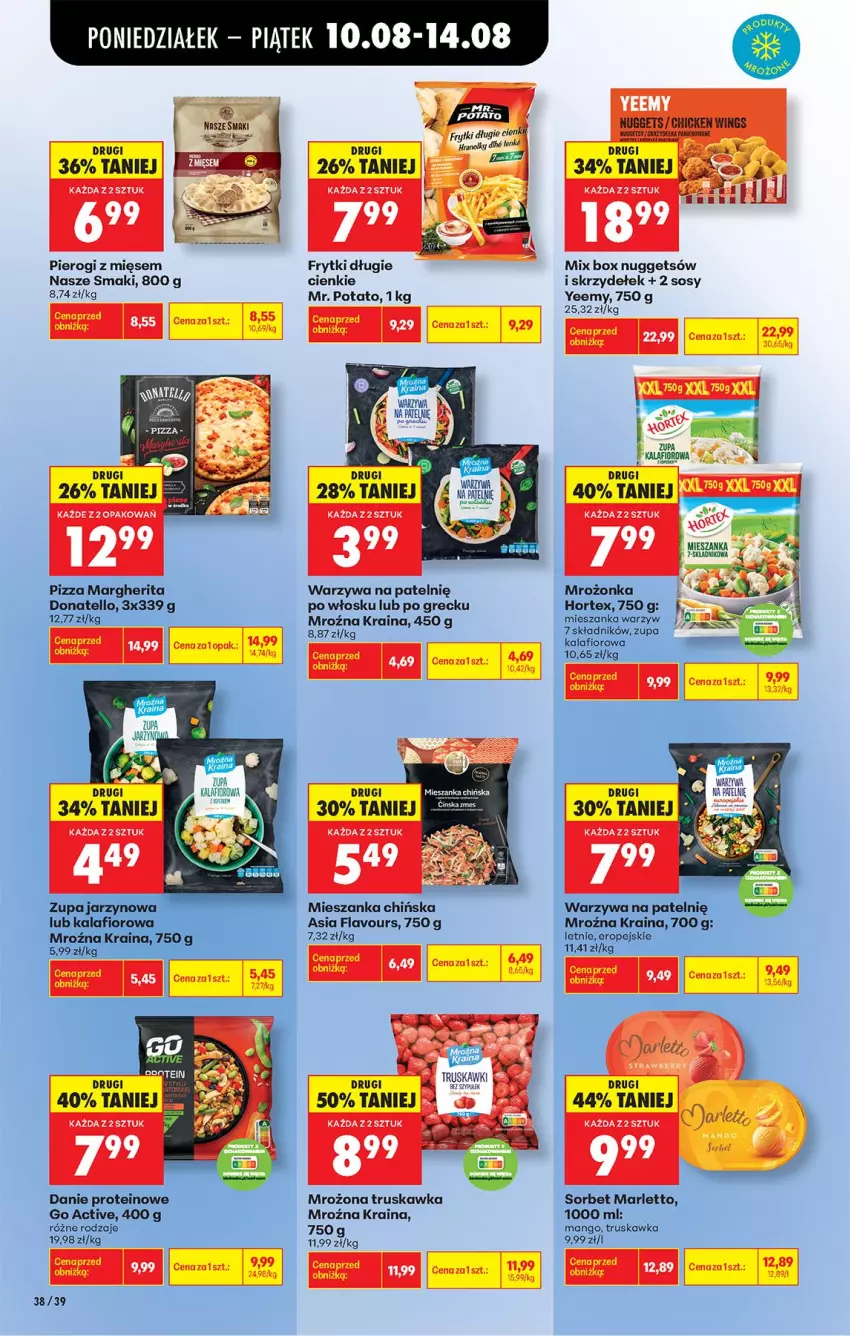 Gazetka promocyjna Biedronka - Od Poniedziałku - ważna 10.08 do 11.08.2026 - strona 56 - produkty: Frytki, Hortex, Kalafior, Mango, Mieszanka warzyw, Pierogi, Pizza, Pizza margherita, Sos, Warzywa, Zupa