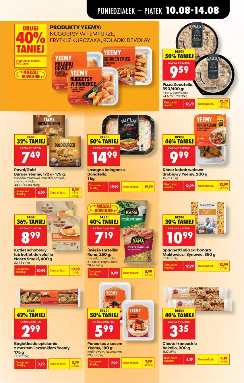 Gazetka promocyjna Biedronka - Od Poniedziałku - ważna 10.08 do 11.08.2026 - strona 59 - produkty: Bagietka, Burger, Ciasto francuskie, Frytki, Kebab, Kotlet, Kurczak, Lasagne, Lasagne bolognese, Mus, Pizza, Prosciutto, Pur, Ser, Sos, Spaghetti, Szpinak