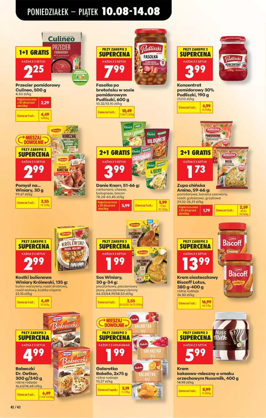 Gazetka promocyjna Biedronka - Od Poniedziałku - ważna 10.08 do 11.08.2026 - strona 60 - produkty: Babeczki, Bulion, Dr. Oetker, Fa, Gala, Galaretka, Gra, Kakao, Knorr, Koncentrat pomidorowy, Królewski, Lion, Piec, Pudliszki, Puf, Rosół, Rosół drobiowy, Rosół wołowy, Sos, Winiary, Zupa