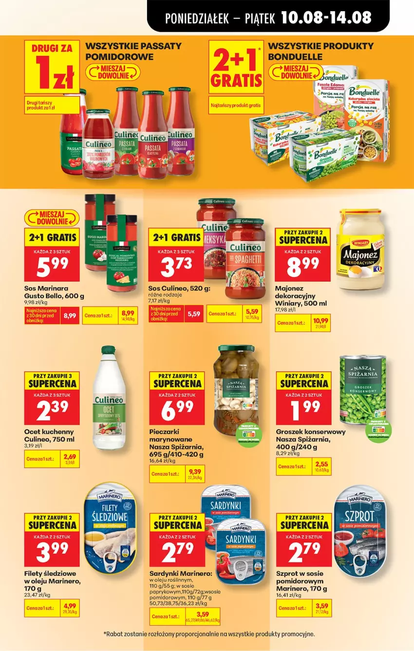Gazetka promocyjna Biedronka - Od Poniedziałku - ważna 10.08 do 11.08.2026 - strona 61 - produkty: Bell, Bonduelle, Fa, Gra, Groszek, Majonez, Ocet, Olej, Piec, Por, Pur, Sardynki, Ser, Sos, Szprot, Szprot w sosie, Winiary