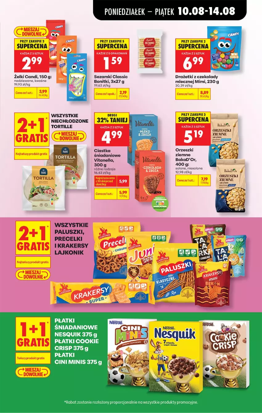 Gazetka promocyjna Biedronka - Od Poniedziałku - ważna 10.08 do 11.08.2026 - strona 63 - produkty: Bonitki, Ciastka, Danio, Krakersy, Lajkonik, Nesquik, Orzeszki, Orzeszki ziemne, Penne, Por, Precelki, Sezam