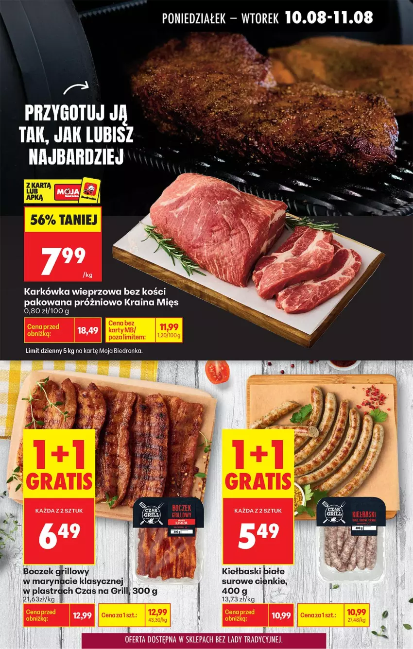 Gazetka promocyjna Biedronka - Od Poniedziałku - ważna 10.08 do 11.08.2026 - strona 7 - produkty: Boczek, Fa, Grill, HP, Karkówka wieprzowa, Kiełbaski białe