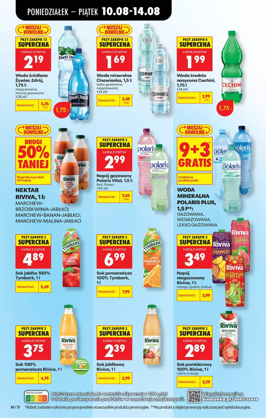 Gazetka promocyjna Biedronka - Od Poniedziałku - ważna 10.08 do 11.08.2026 - strona 70 - produkty: Cisowianka, Gra, Kaktus, LANA, Mango, Napój, Napój gazowany, Napój niegazowany, Nektar, O nas, Sok, Sok jabłkowy, Sok pomidorowy, Tymbark, Woda, Woda mineralna