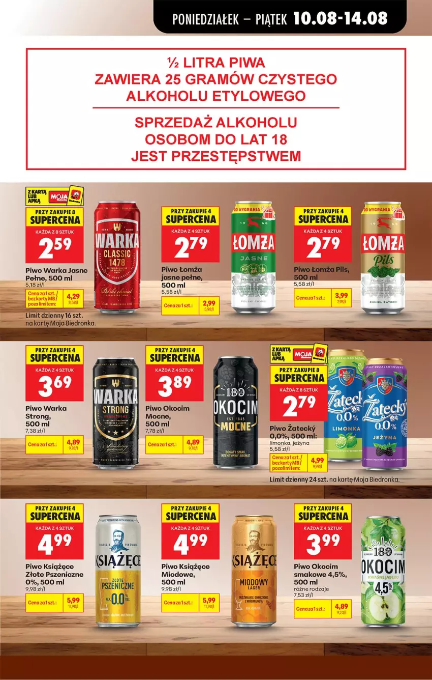 Gazetka promocyjna Biedronka - Od Poniedziałku - ważna 10.08 do 11.08.2026 - strona 73 - produkty: Koc, Limonka, Okocim, Piwo, Warka