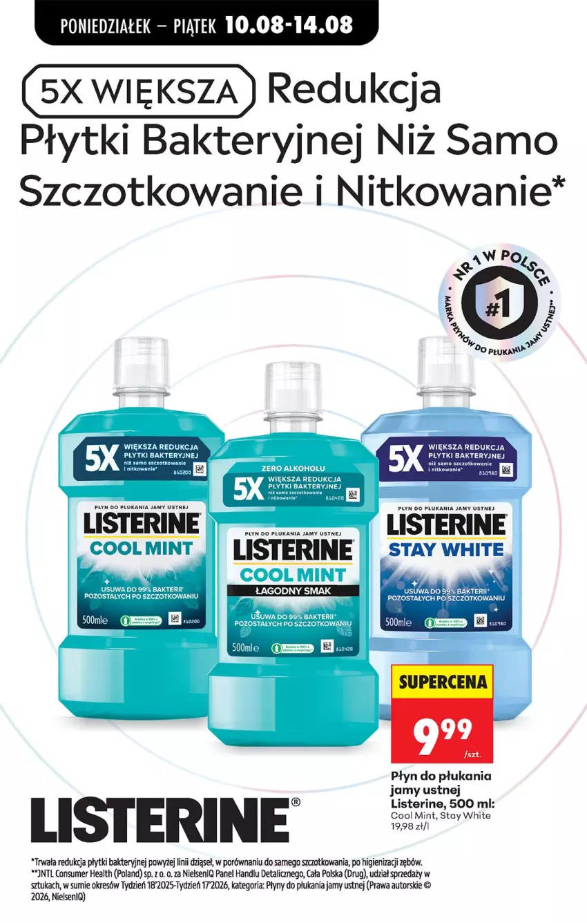 Gazetka promocyjna Biedronka - Od Poniedziałku - ważna 10.08 do 11.08.2026 - strona 79 - produkty: Listerine, Płyn do płukania, Płyn do płukania jamy ustnej, Por