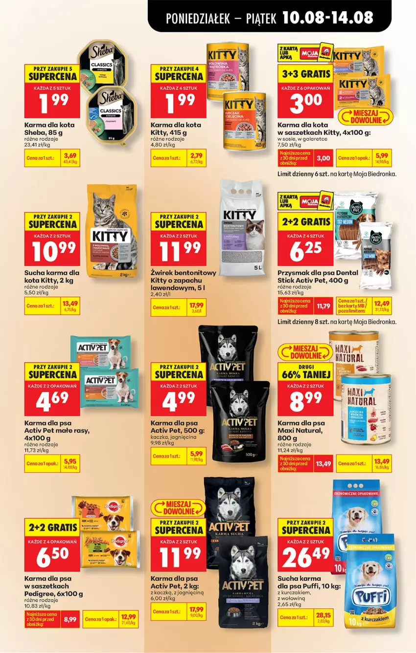Gazetka promocyjna Biedronka - Od Poniedziałku - ważna 10.08 do 11.08.2026 - strona 85 - produkty: Gala, Gra, Kaczka, Kurczak, Pedigree, Przysmak dla psa, Puf, Sheba, Sos, Sucha karma