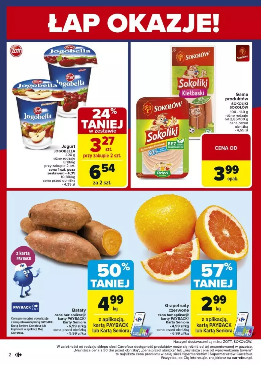 Gazetka promocyjna Carrefour - ważna 02.01 do 04.01.2025 - strona 4 - produkty: Bell, Bella, Fa, Jogobella, Jogurt, Sok, Sokołów, Zott