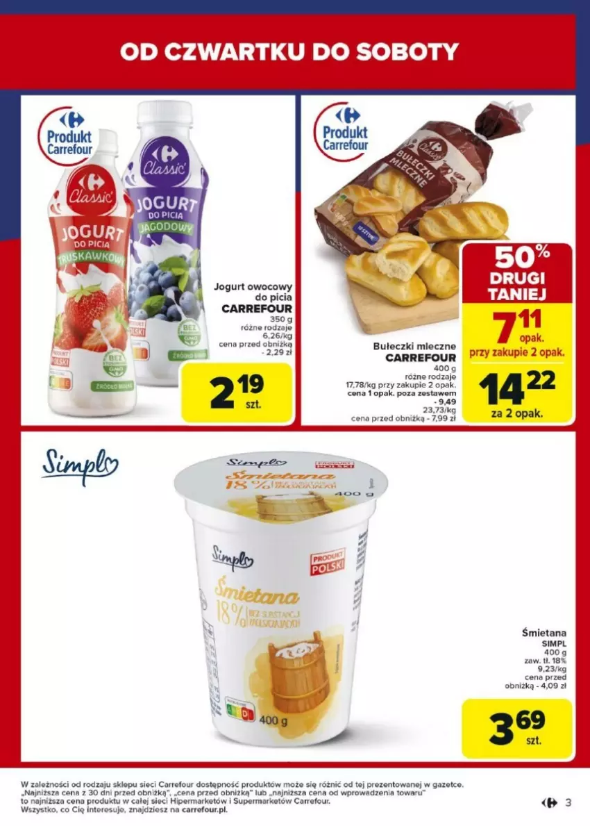 Gazetka promocyjna Carrefour - ważna 02.01 do 04.01.2025 - strona 5 - produkty: Bułeczki, Bułeczki mleczne, Jogurt, Jogurt owocowy