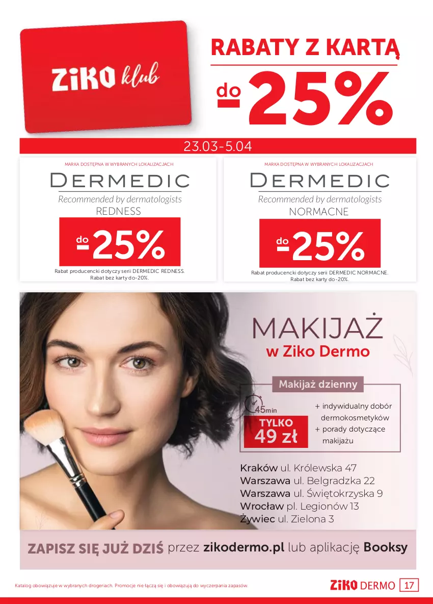 Gazetka promocyjna Ziko - Gazetka Ziko Dermo - ważna 23.03 do 05.04.2023 - strona 17 - produkty: Dermedic, Gra, LG, Makijaż, Por, Ser