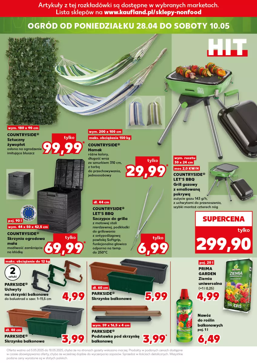 Gazetka promocyjna Kaufland - Kaufland - ważna 03.05 do 07.05.2025 - strona 15 - produkty: Grill, Grill gazowy, Hama, Nawóz, Parkside, Podkład, Por, Szczypce, Uchwyty