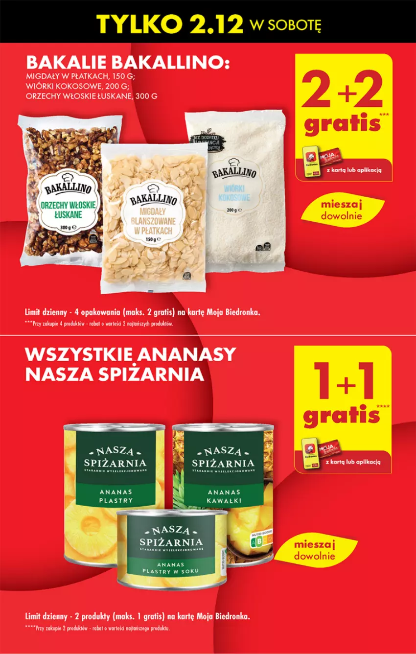 Gazetka promocyjna Biedronka - Od czwartku - ważna 30.11 do 06.12.2023 - strona 9 - produkty: Ananas, Gra, Kokos, Migdały, Orzechy włoskie, Wiórki kokosowe