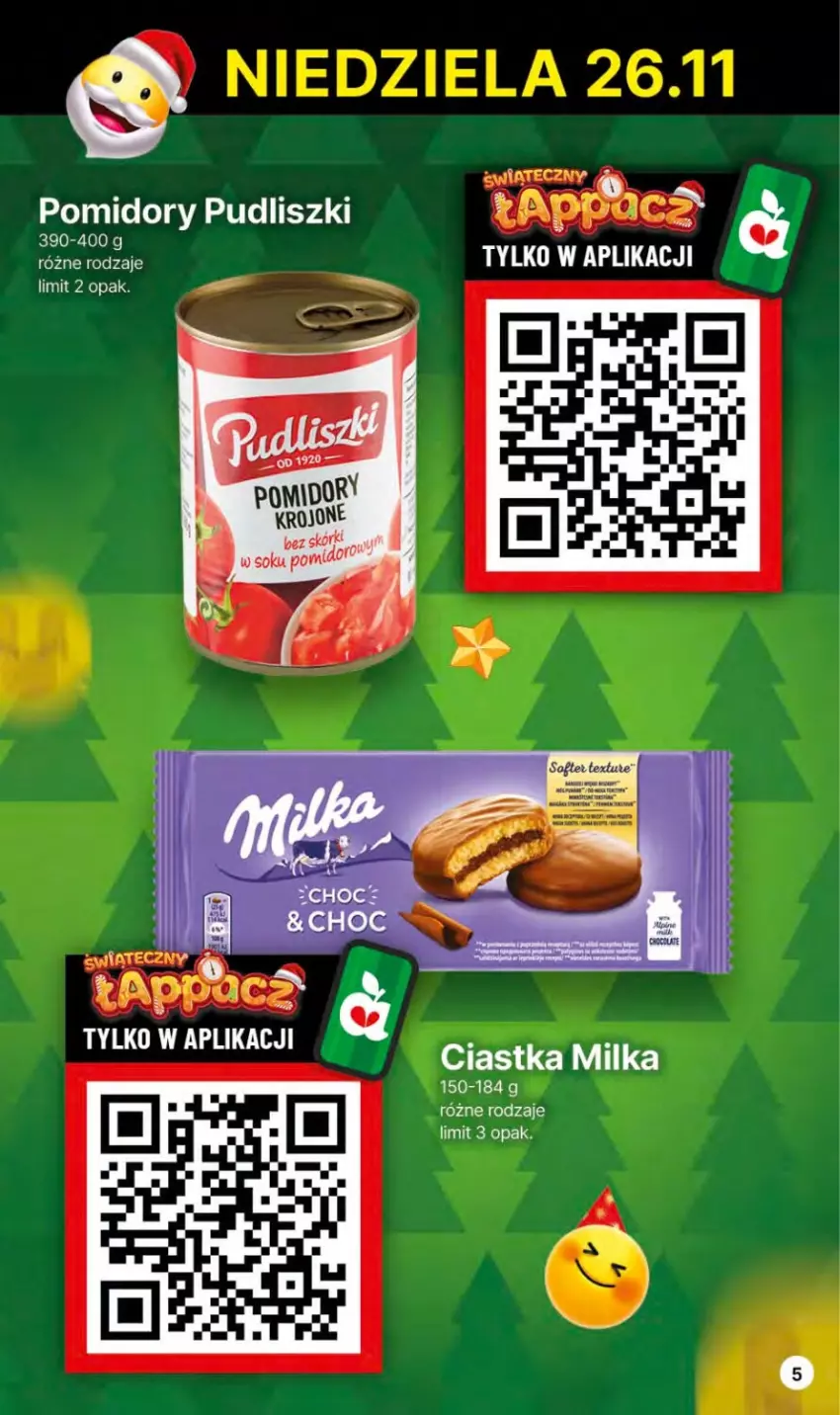 Gazetka promocyjna Delikatesy Centrum - Gazetka DC46 czw-sr - ważna 23.11 do 29.11.2023 - strona 5 - produkty: Ciastka, Milka, Pomidory, Pudliszki, SEKO