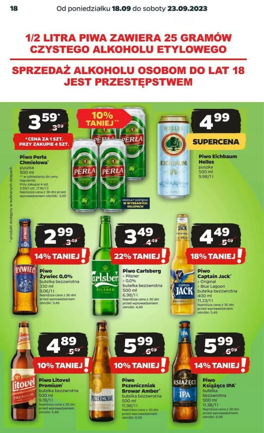 Gazetka promocyjna Netto - ważna 18.09 do 23.09.2023 - strona 10 - produkty: Captain Jack, Carlsberg, Gin, Gra, Piwa, Piwo