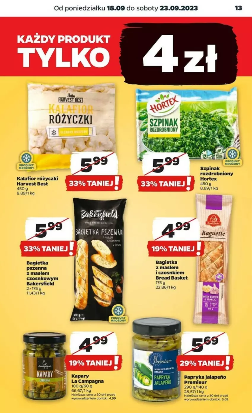 Gazetka promocyjna Netto - ważna 18.09 do 23.09.2023 - strona 5 - produkty: Bagietka, Hortex, Kalafior, Papryka, Szpinak