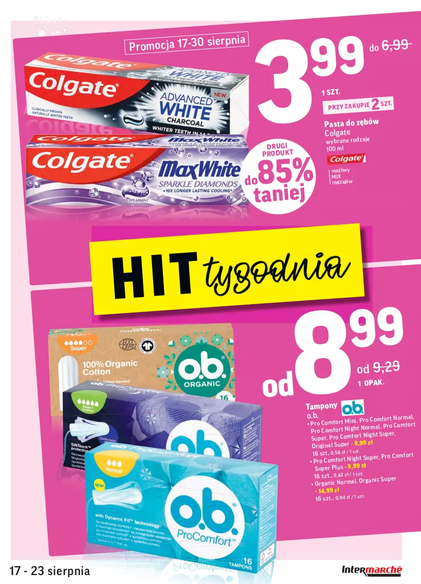 Gazetka promocyjna Intermarche - Gazetka promocyjna - ważna 17.08 do 23.08.2021 - strona 33 - produkty: Colgate, LG, O.B., Tampony