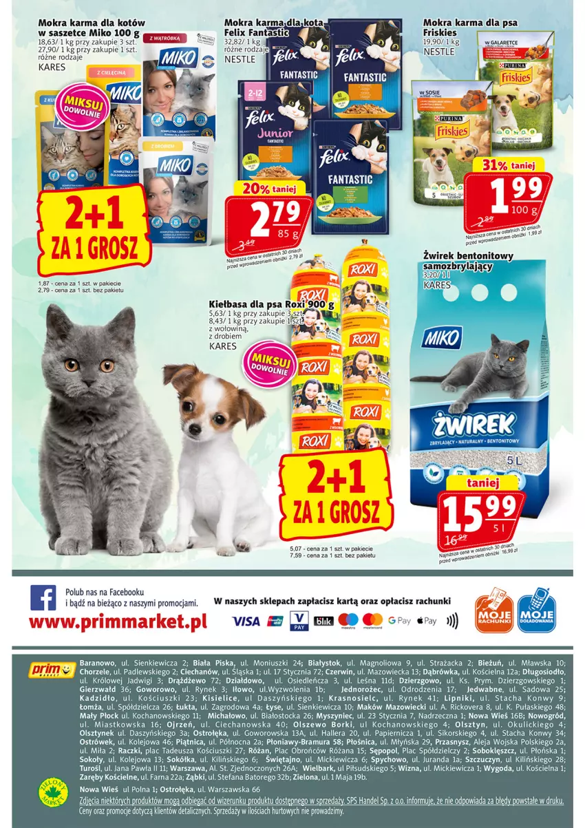 Gazetka promocyjna Prim Market - ważna 07.11 do 13.11.2024 - strona 16 - produkty: Fa, Fanta, Friskies, Gala, Jednorożec, Kiełbasa, Kisiel, Koc, Mokra karma, Mysz, Ogród, Olej, Papier, Piątnica, Róża, Sok, Sokół, Stock