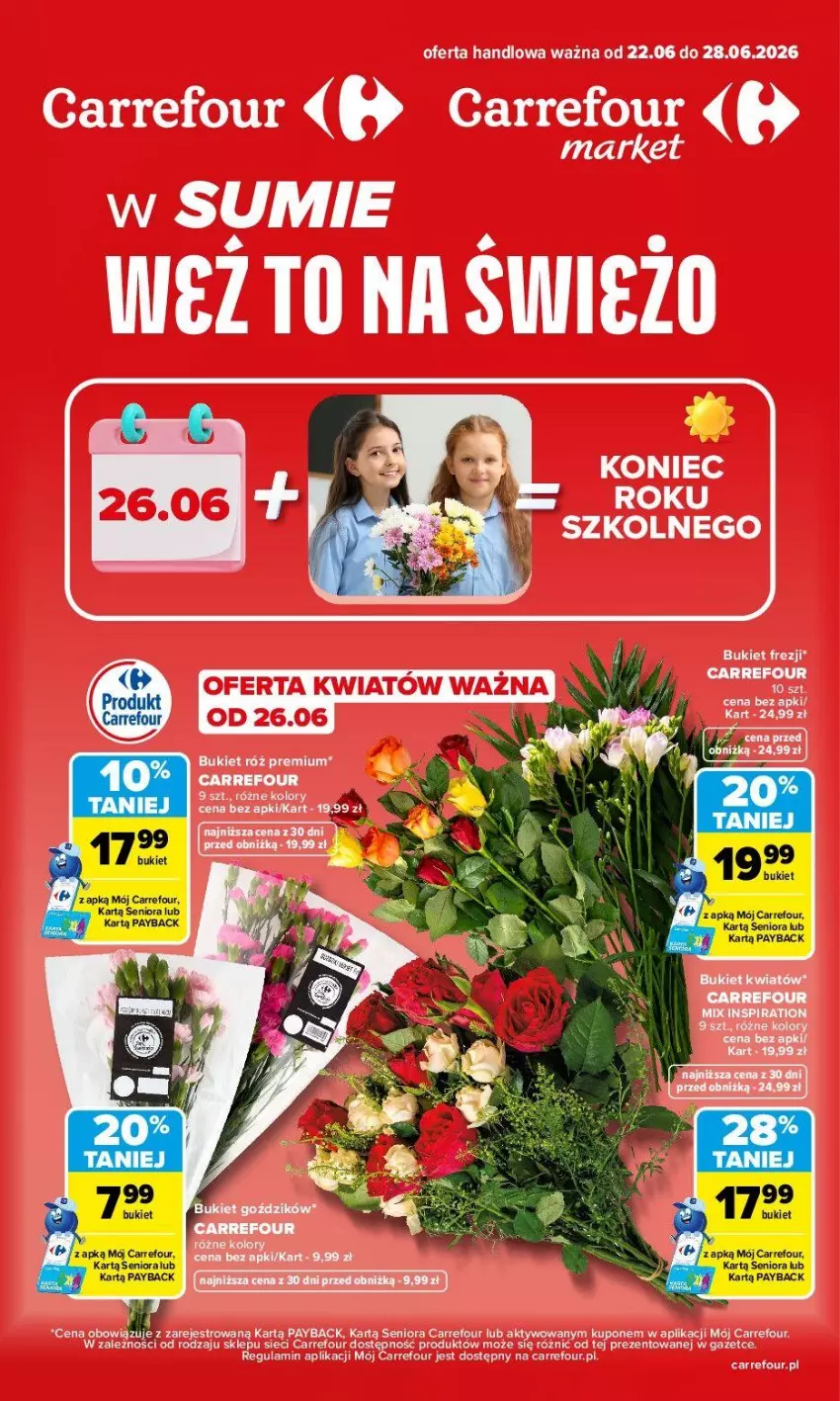 Gazetka promocyjna Carrefour - Gazetka Carrefour, Market w SUMIE weź to na świeżo - ważna 22.06 do 28.06.2026 - strona 1 - produkty: Bukiet