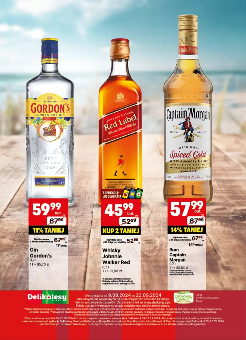 Gazetka promocyjna Delikatesy Centrum - DeliBarek DC37-DC38 - ważna 09.09 do 22.09.2024 - strona 16 - produkty: Captain Morgan, Gin, Rum, Whisky