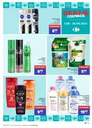 Gazetka promocyjna Carrefour - Gazetka Okazje czerwca - Gazetka - ważna od 30.06 do 30.06.2021 - strona 15 - produkty: Mydło w płynie, Elseve, Palmolive, Dezodorant, Płyn micelarny, Taft, L’Oréal, Mleczko, Szampon, Garnier, Lakier do włosów, Mydło, Nivea, Lakier