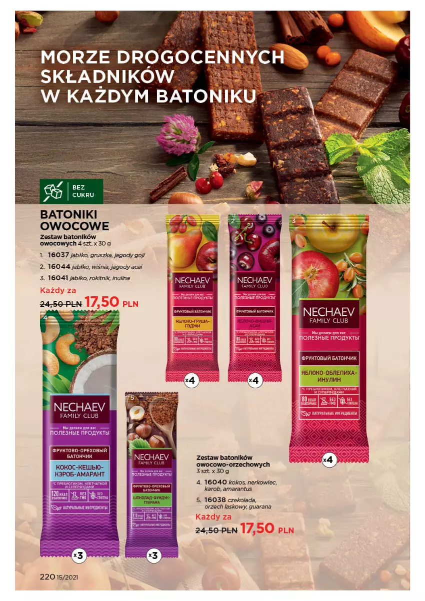 Gazetka promocyjna Faberlic - Gazetka - ważna 11.10 do 31.10.2021 - strona 220 - produkty: Baton, Czekolada, Fa, Jagody, Jagody goji, Kokos, Tonik