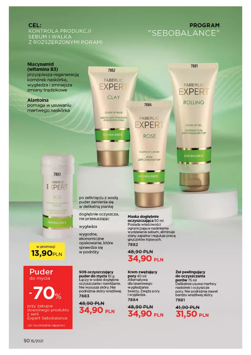 Gazetka promocyjna Faberlic - Gazetka - ważna 11.10 do 31.10.2021 - strona 50 - produkty: Fa, Gra, O nas, Peeling, Por, Puder, Ser, Sos