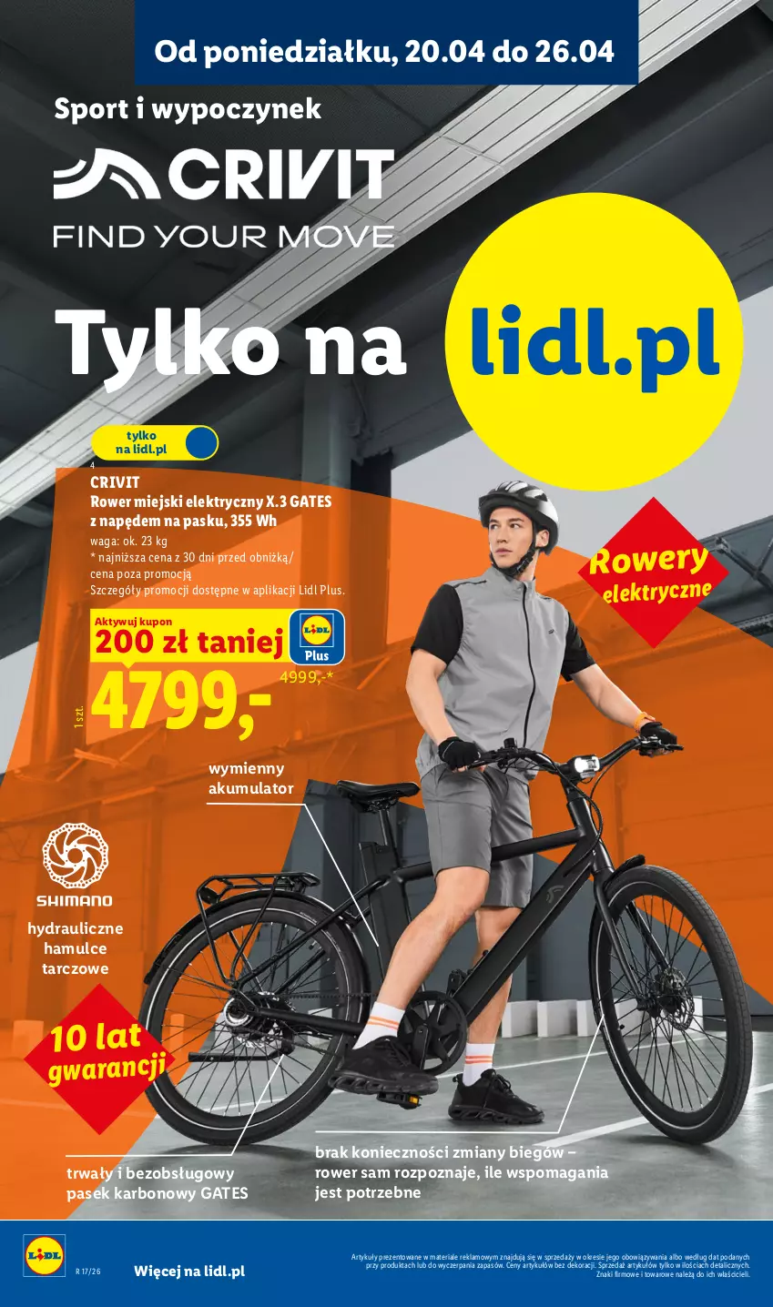Gazetka promocyjna Lidl - Katalog ważny od 20.04 - ważna 20.04 do 26.04.2026 - strona 24 - produkty: Akumulator, Bateria, Mobil, Pasek, Por, Rower, Rum, Ser, Sok, Sport, Top, Waga