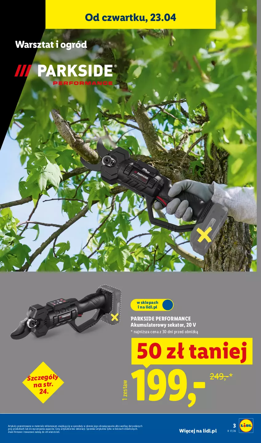 Gazetka promocyjna Lidl - Katalog ważny od 20.04 - ważna 20.04 do 26.04.2026 - strona 3 - produkty: Akumulator, Ogród, Parkside, Sekator