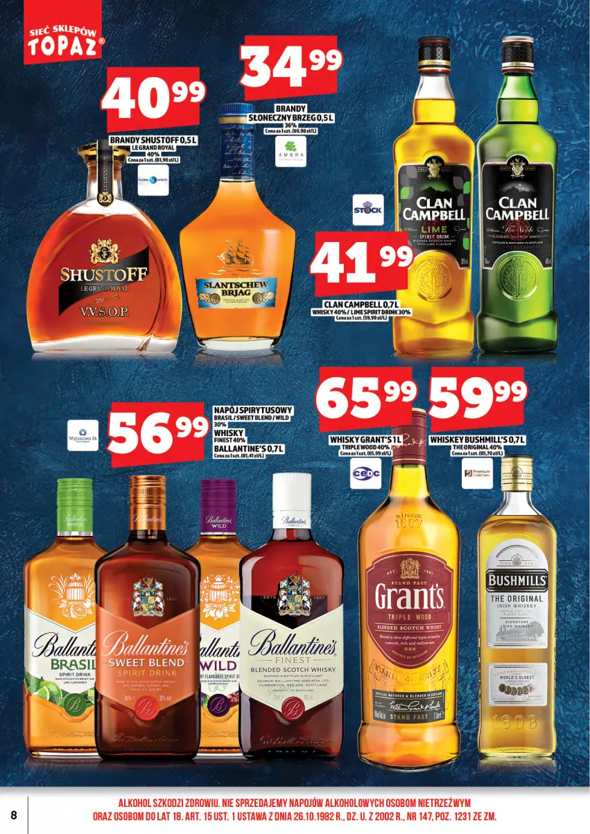 Gazetka promocyjna Topaz - Gazetka - ważna 01.04 do 16.04.2026 - strona 10 - produkty: Bell, Gra, Top, Whiskey, Whisky