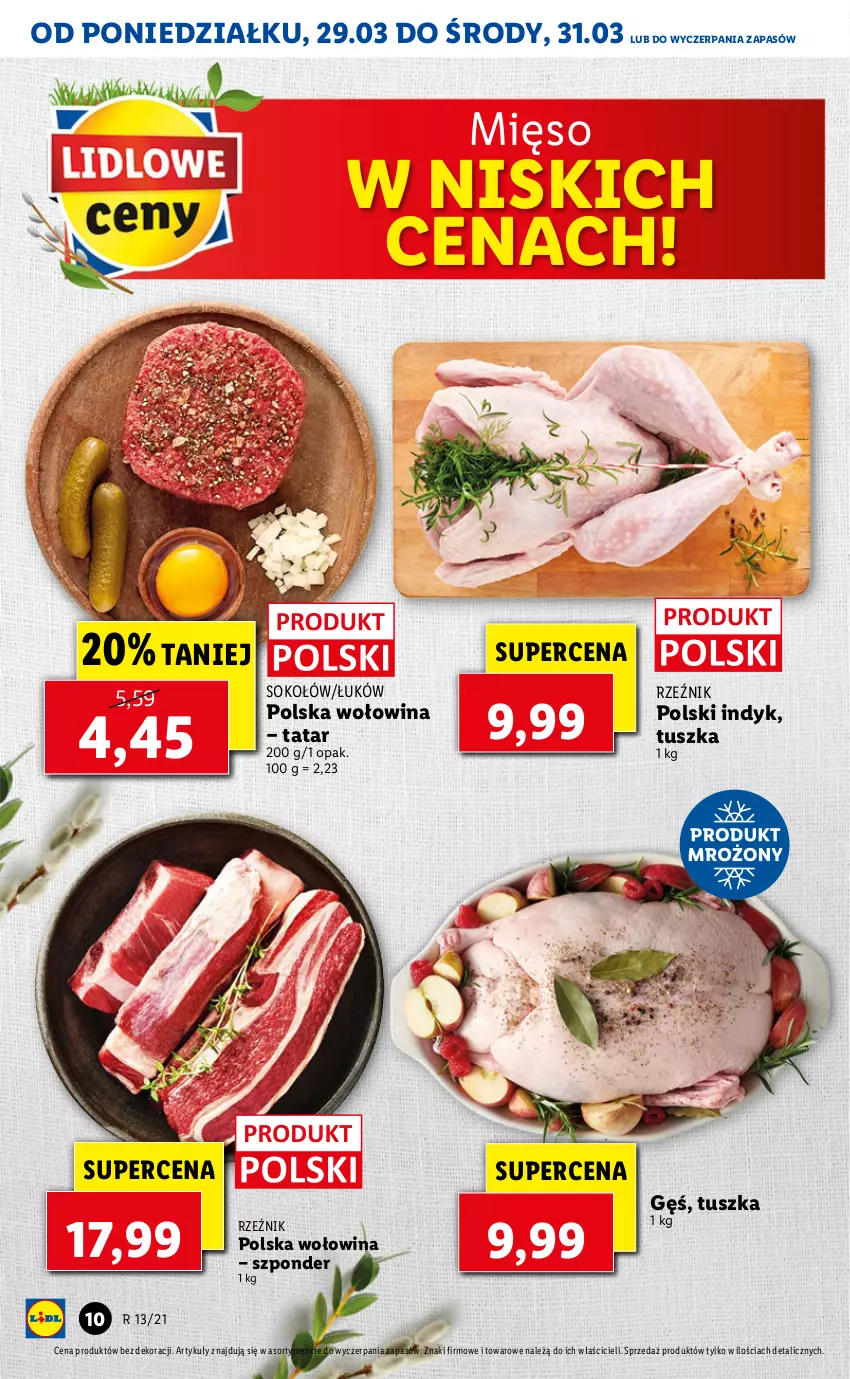 Gazetka promocyjna Lidl - GAZETKA - ważna 29.03 do 31.03.2021 - strona 10 - produkty: Mięso, Sok, Sokołów, Tusz, Wołowina