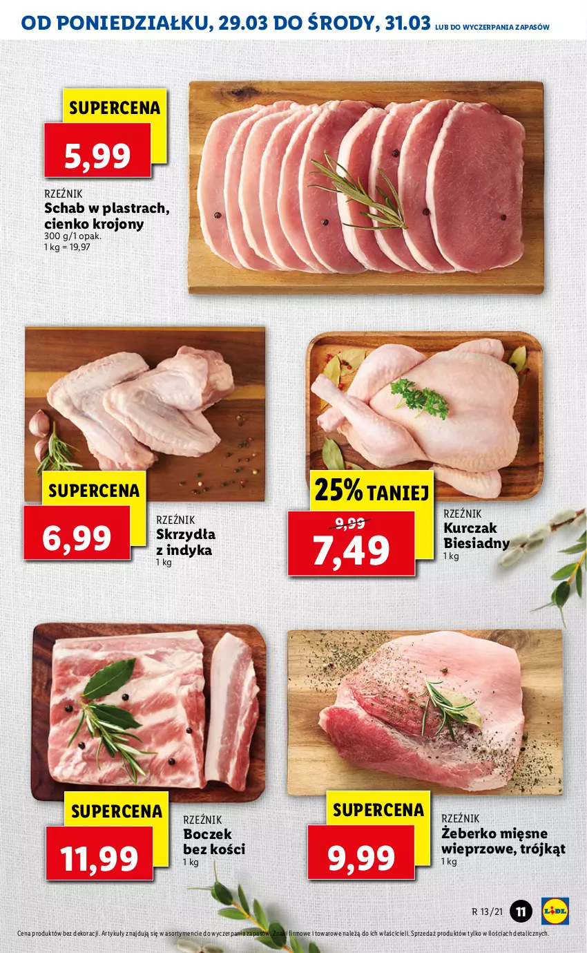 Gazetka promocyjna Lidl - GAZETKA - ważna 29.03 do 31.03.2021 - strona 11 - produkty: Boczek, Boczek bez kości, Kurczak