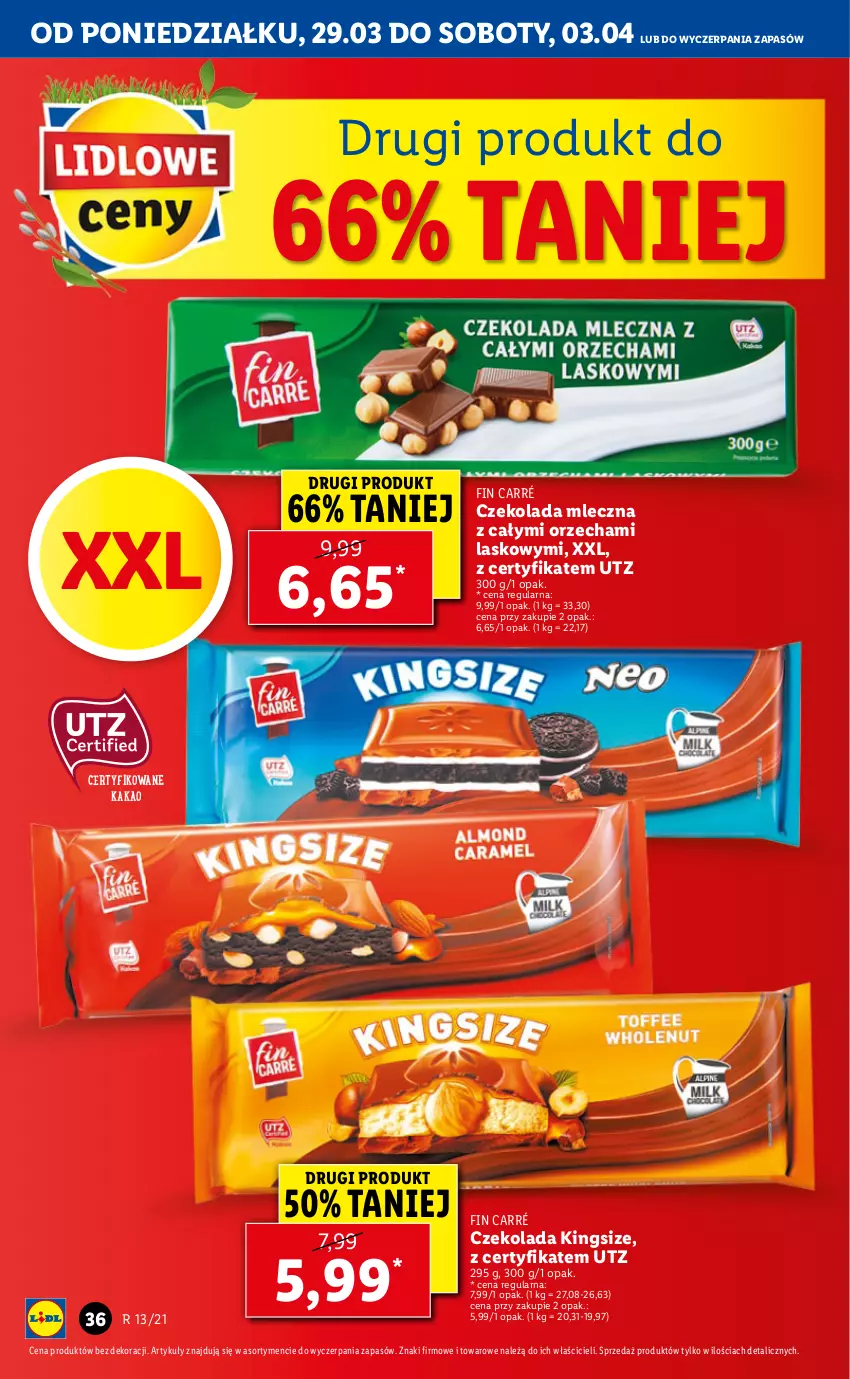 Gazetka promocyjna Lidl - GAZETKA - ważna 29.03 do 31.03.2021 - strona 36 - produkty: Czekolada, Czekolada mleczna, Kakao