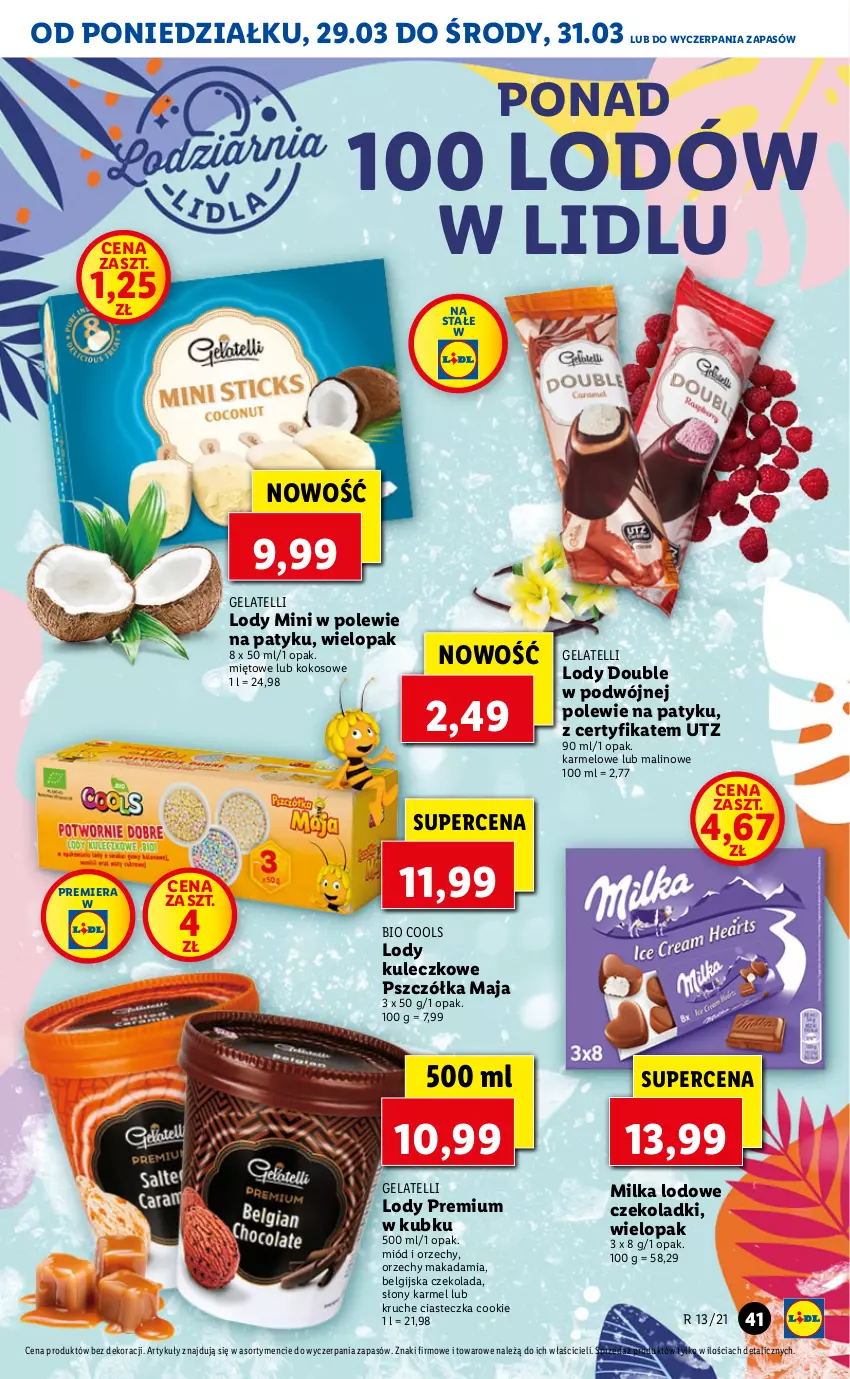 Gazetka promocyjna Lidl - GAZETKA - ważna 29.03 do 31.03.2021 - strona 41 - produkty: Czekolada, Kokos, LG, Lody, Milka, Miód