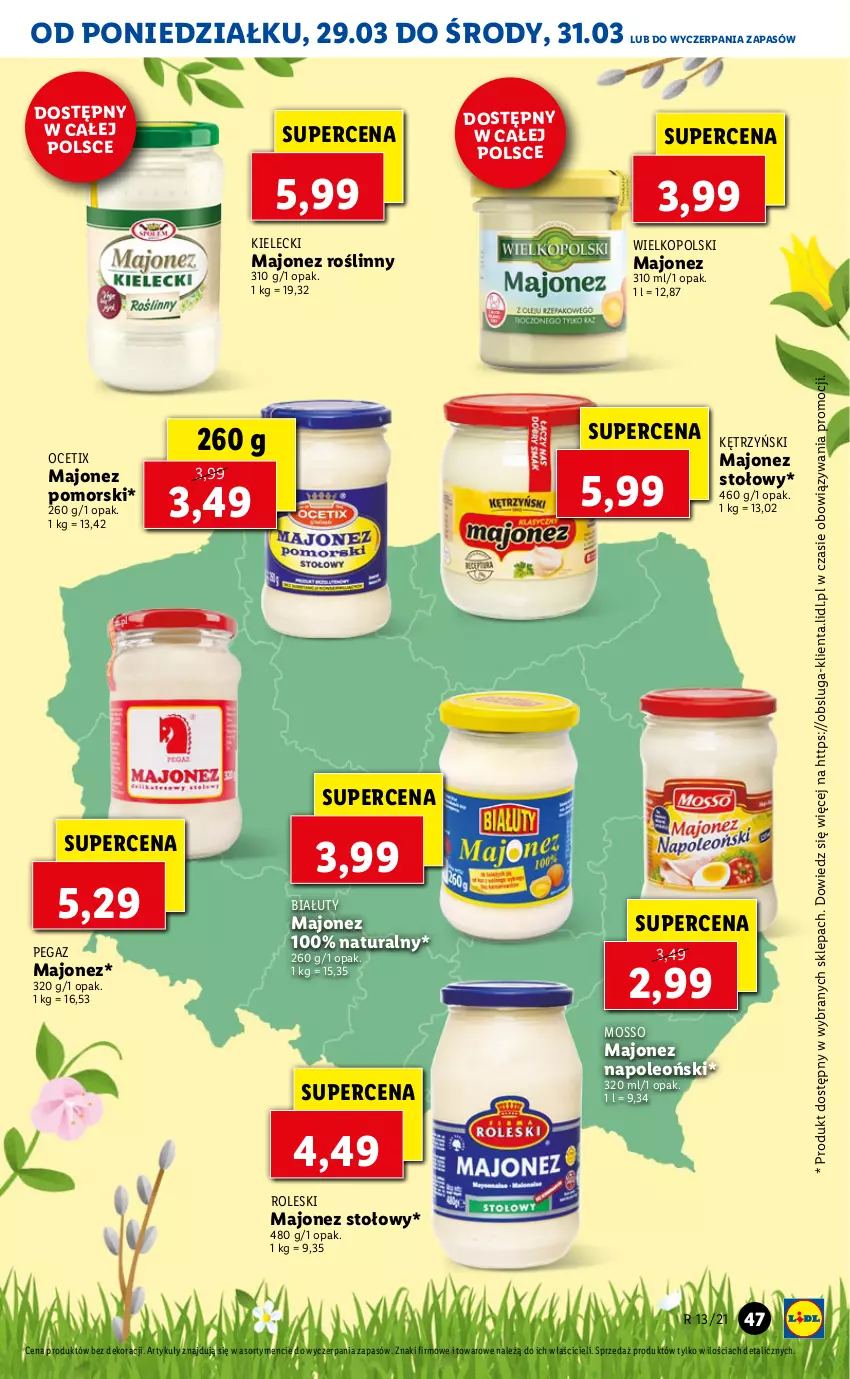 Gazetka promocyjna Lidl - GAZETKA - ważna 29.03 do 31.03.2021 - strona 47 - produkty: Majonez, Ocet, Oleo