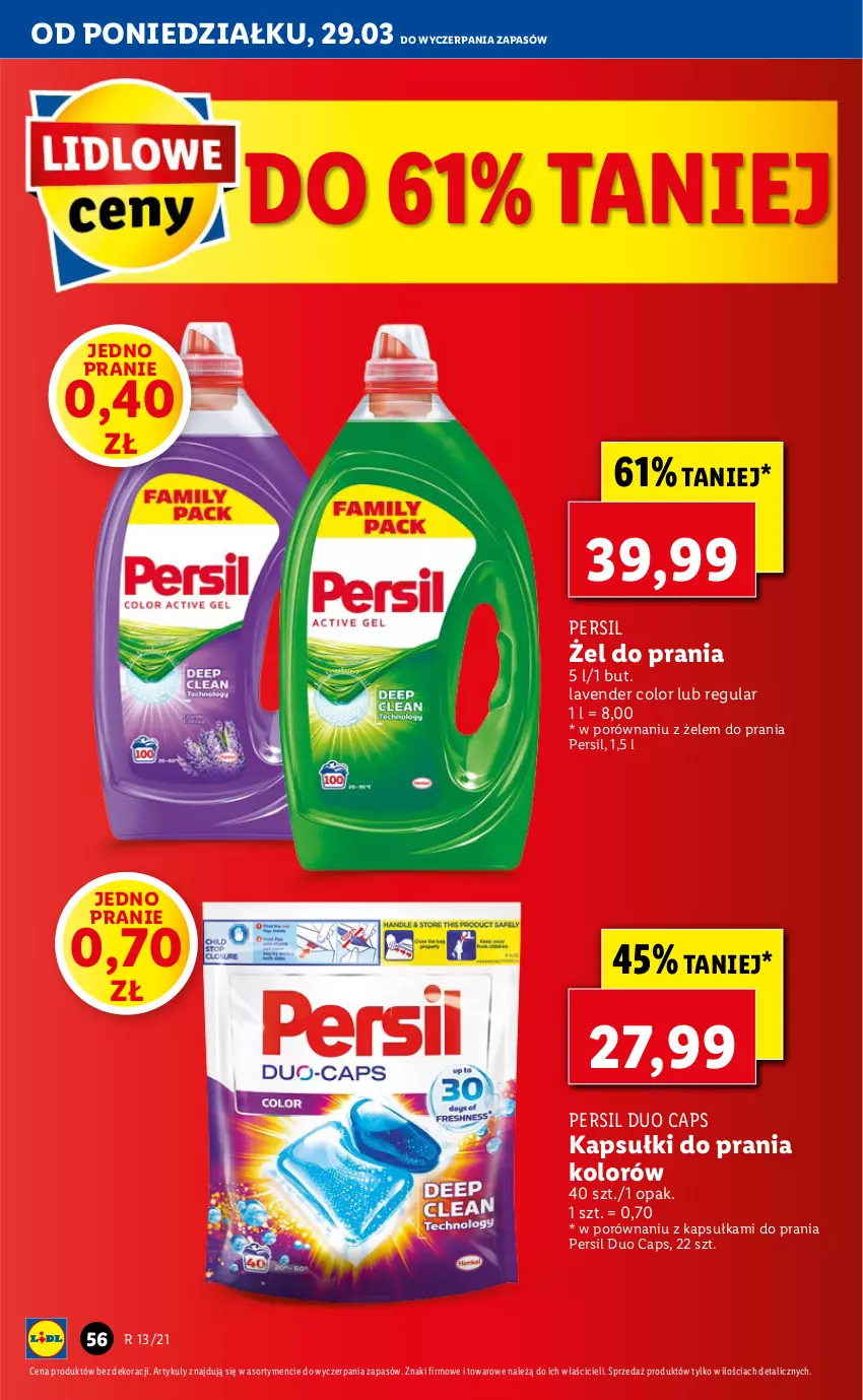 Gazetka promocyjna Lidl - GAZETKA - ważna 29.03 do 31.03.2021 - strona 56 - produkty: Kapsułki do prania, Persil, Por