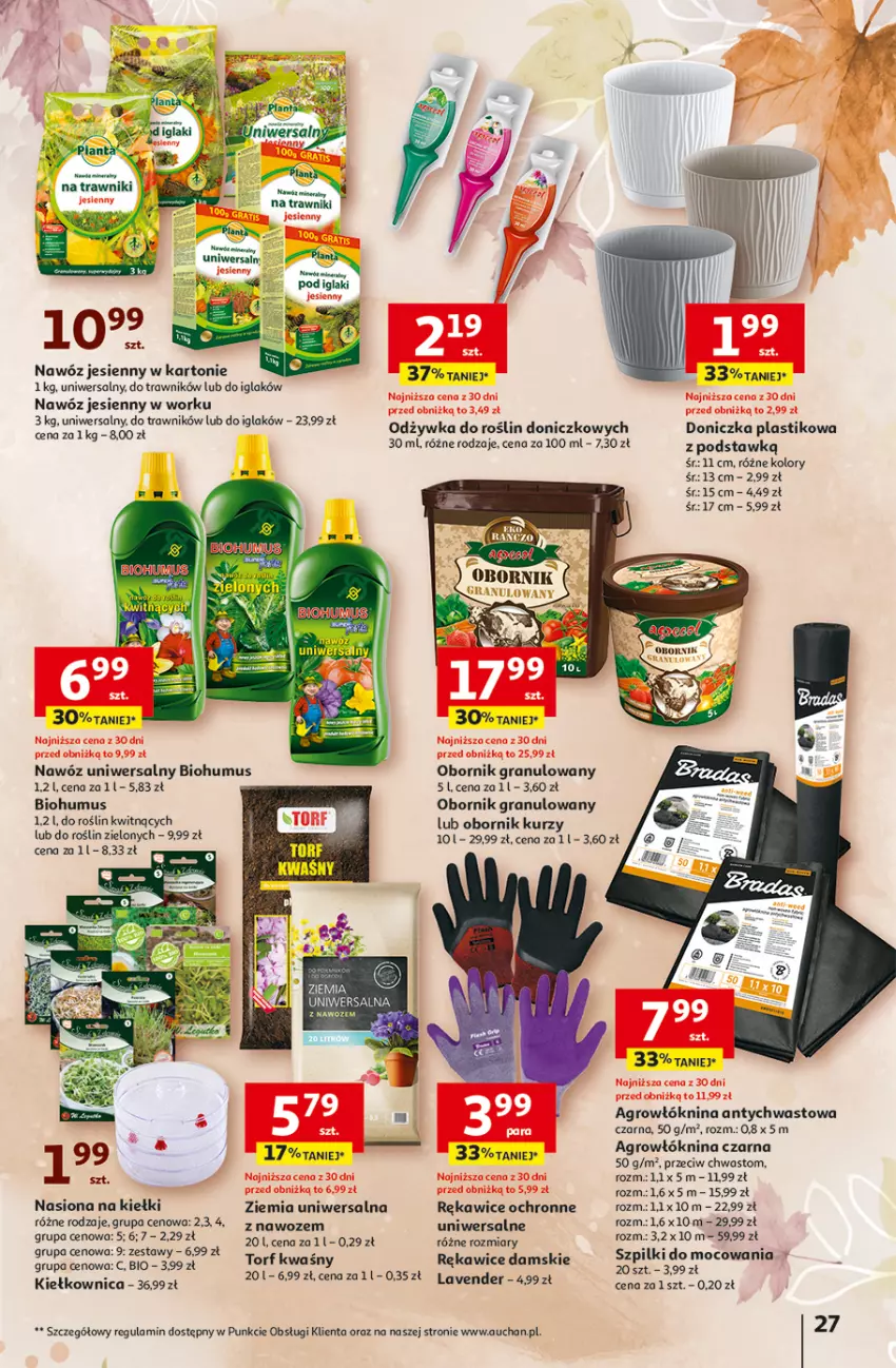 Gazetka promocyjna Auchan - Gazetka TANIE zakupy Hipermarket Auchan - ważna 24.08 do 30.08.2023 - strona 27 - produkty: Biohumus, Gra, Kiełki, Mus, Nawóz, Odżywka, Rękawice, Rękawice ochronne